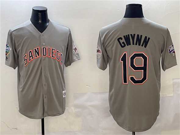 Men's San Diego Padres #19 Tony Gwynn Gray With Patch Cool Base Stitched Jersey,We sell and wholesale Men's San Diego Padres #19 Tony Gwynn Gray With Patch Cool Base Stitched Jersey on line form chian!